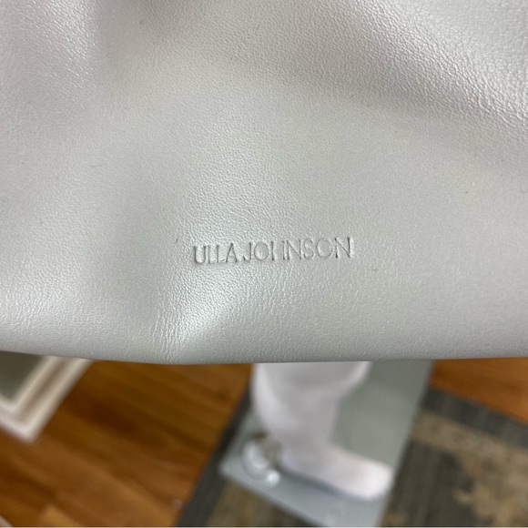 Ulla Johnson Remy Mini Leather Crossbody Clutch Purse Bag Grey Drawstring - Picture 6 of 16